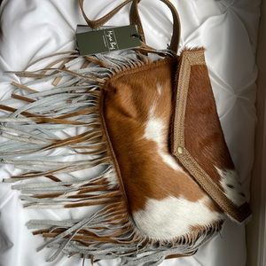 Cowhide Calf Hair Fringe Crossbody purse - BRAND NEW